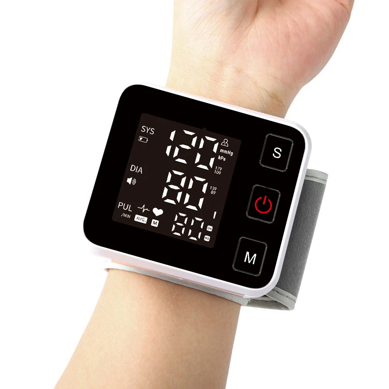 Smart Voice Automatic Tonometer Heart Rate Sphygmomanometer Touch LCD Digital Screen Home Wrist Blood Pressure Monitor