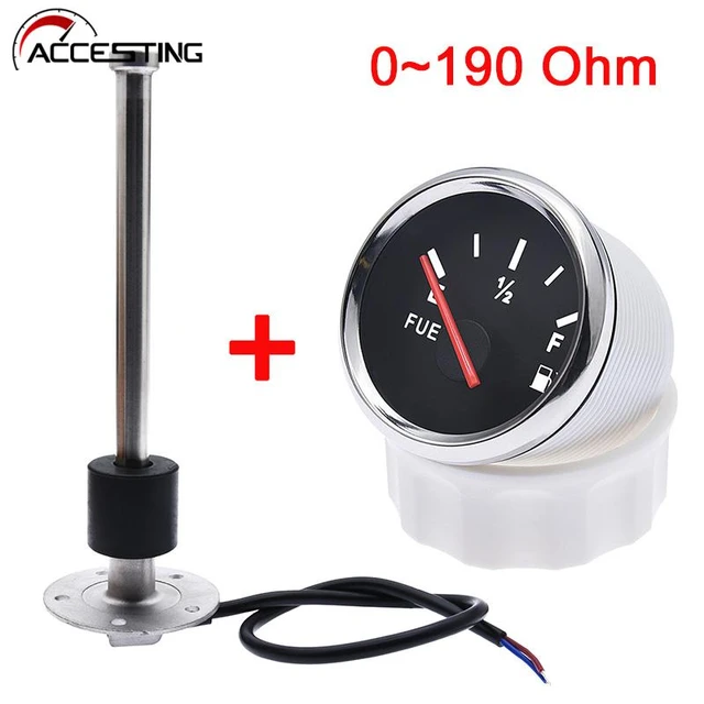 Capteur de niveau d'eau 0-190 Ohm + jauge de niveau d'eau numérique 52mm  indicateur de réservoir pour voiture camping-Car bateau - AliExpress