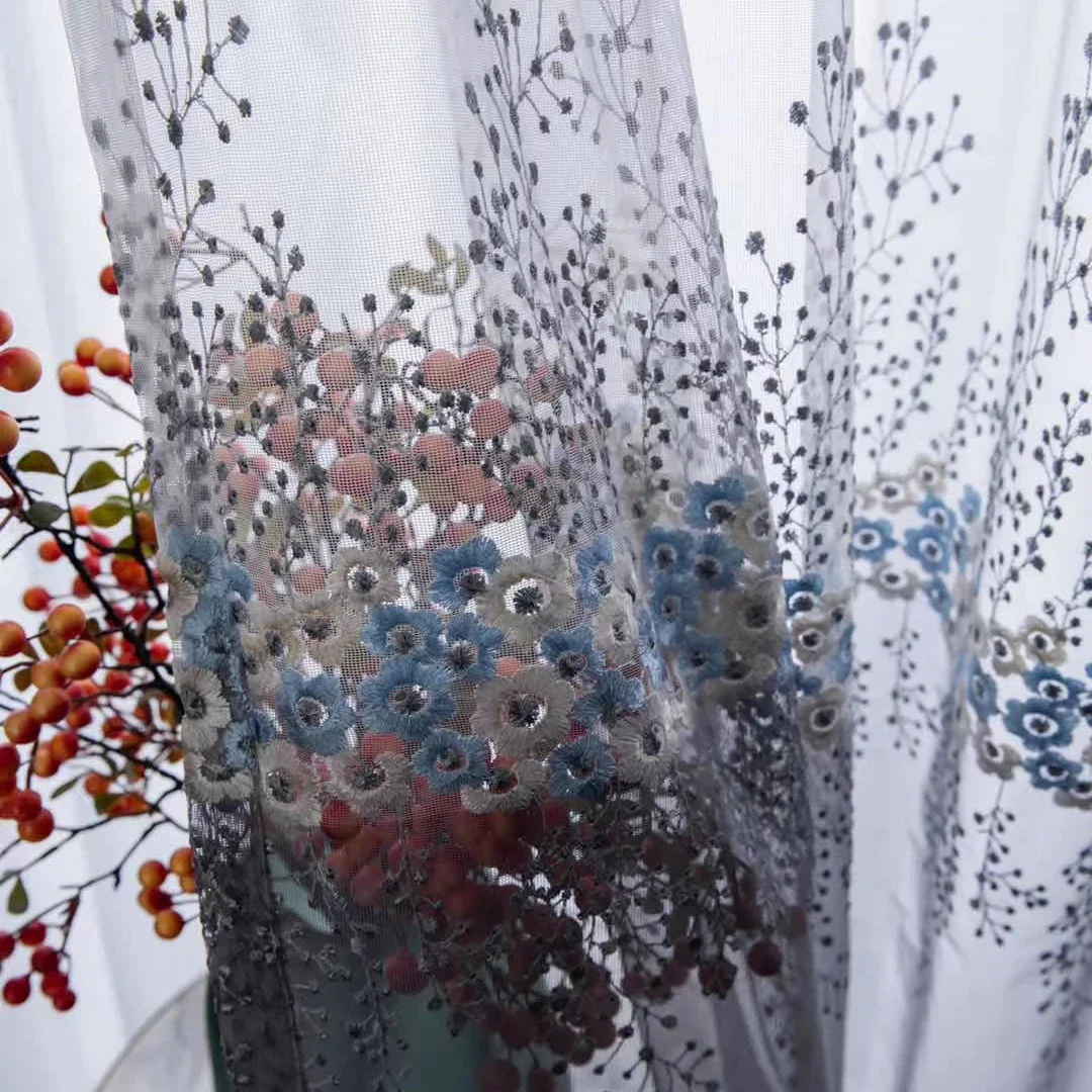 1PC  New Fresh Matching Small Flower Window Bedroom Gauze Curtain 6