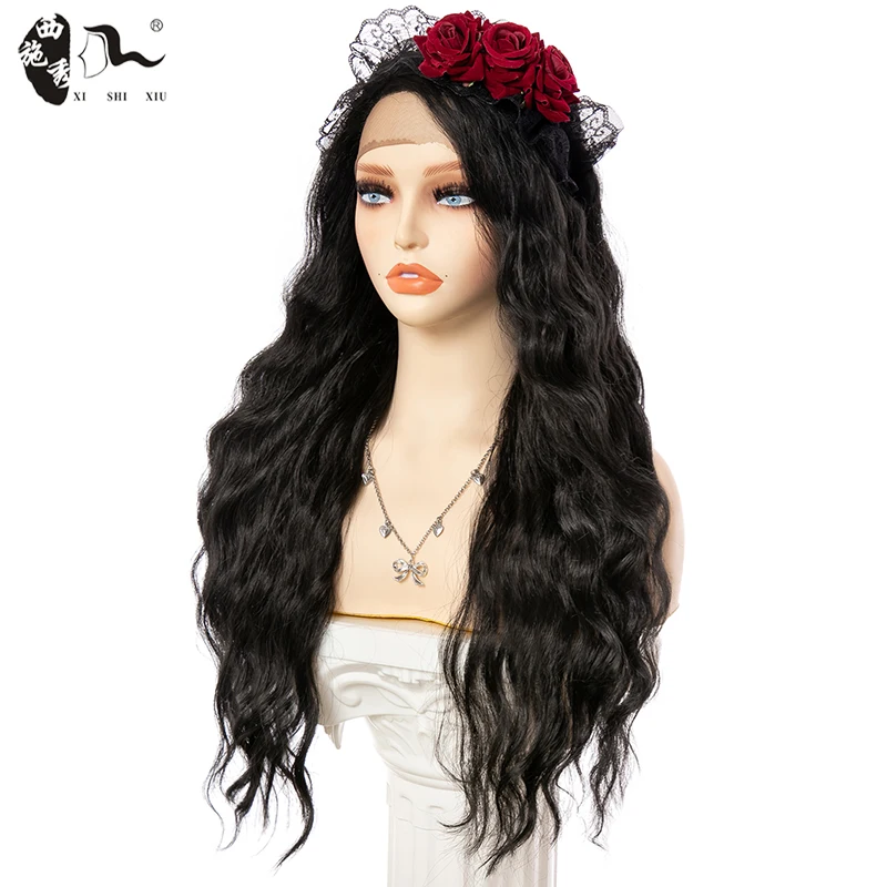 Peruca do Laço Perucas de Cabelo para as Mulheres Xishixiu Sintético Kinky Encaracolado Perucas Preto Ombre Cor Marrom 28 Polegada Cosplay 3 Computers & Electronics