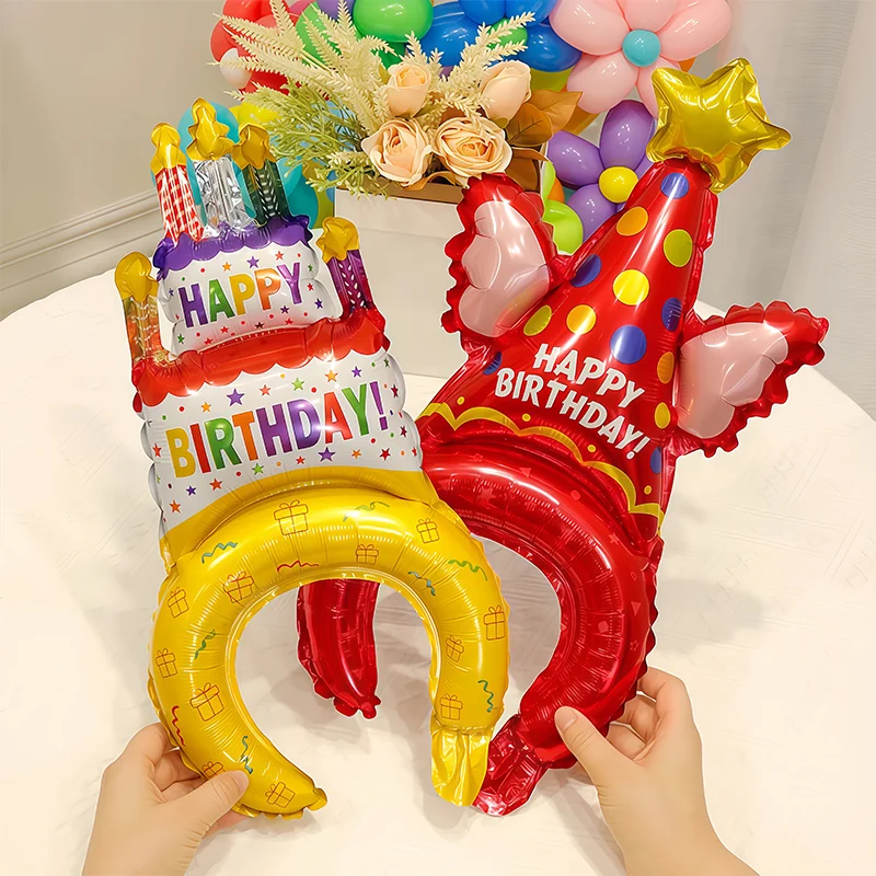 10 Stück Happy Birthday Stirnband-Ballons, Partydekoration, Zubehör, Geburtstagsdekoration, geeignet für Geburtstagsfeiern