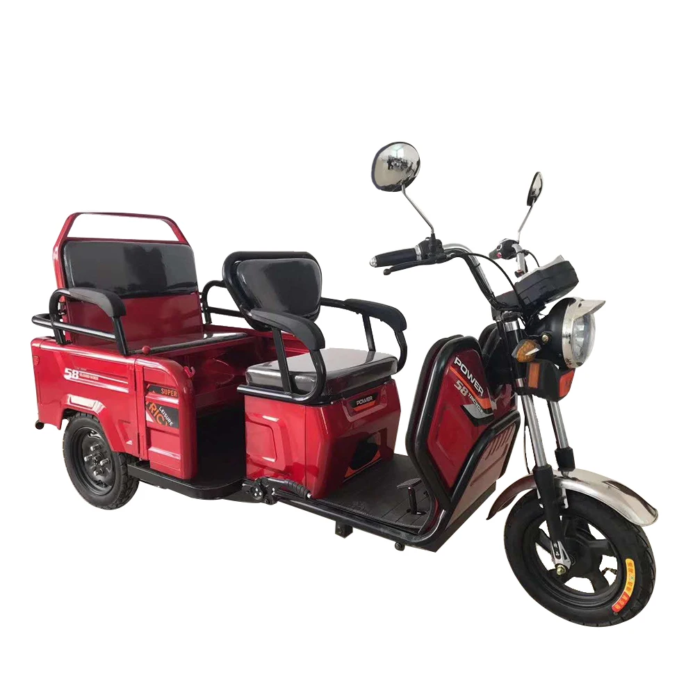 China Adult Electric Motorcycle  3 Wheel Electric Tricycles With Passenger Seat And Cargo