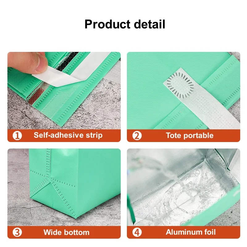 StoBag 25pcs Non-woven Tote Bags Portable Fabric Food Drinks Cake Packaging Keep Warm Cold Delivery Insulation Reusable Pouches 4