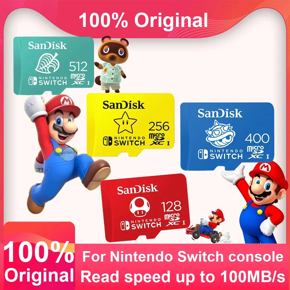 SanDisk – carte Micro SD dédiée à Nintendo Switch, 128 go, 32 go, 64 go,  carte mémoire TF Flash, compatible avec les consoles de jeux Nintendo