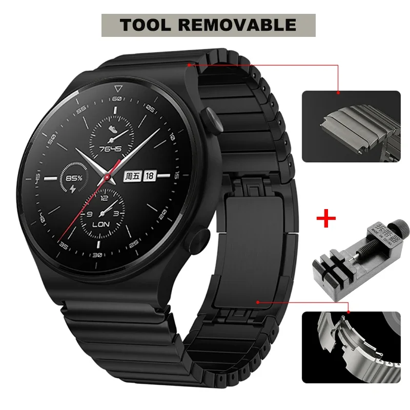 حزام ساعة فاخر 22 ملم من الفولاذ المقاوم للصدأ لسا...