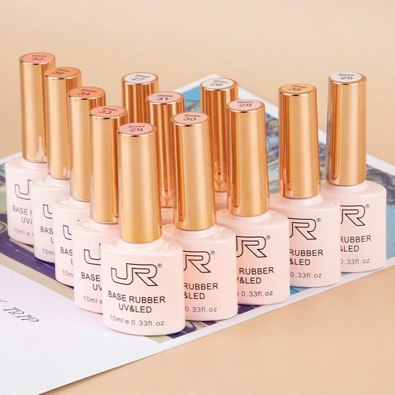 Rubber Base Gel Top Coat 12pcs 10ml for Nail Art gel polish base and top coat