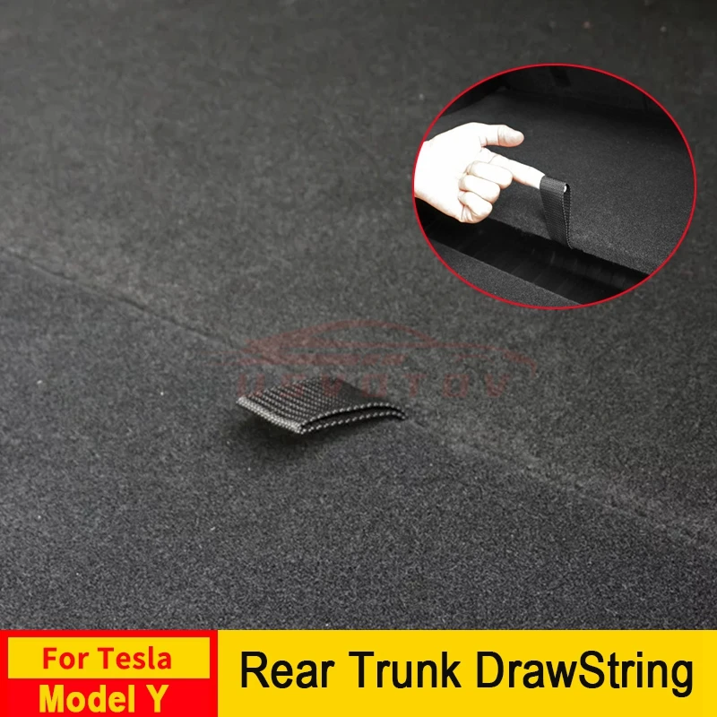 Car Rear Trunk Rope Draw String Hook Loop High Strength Oxford Fabric Organizer for Tesla Model Y Interior Accessories
