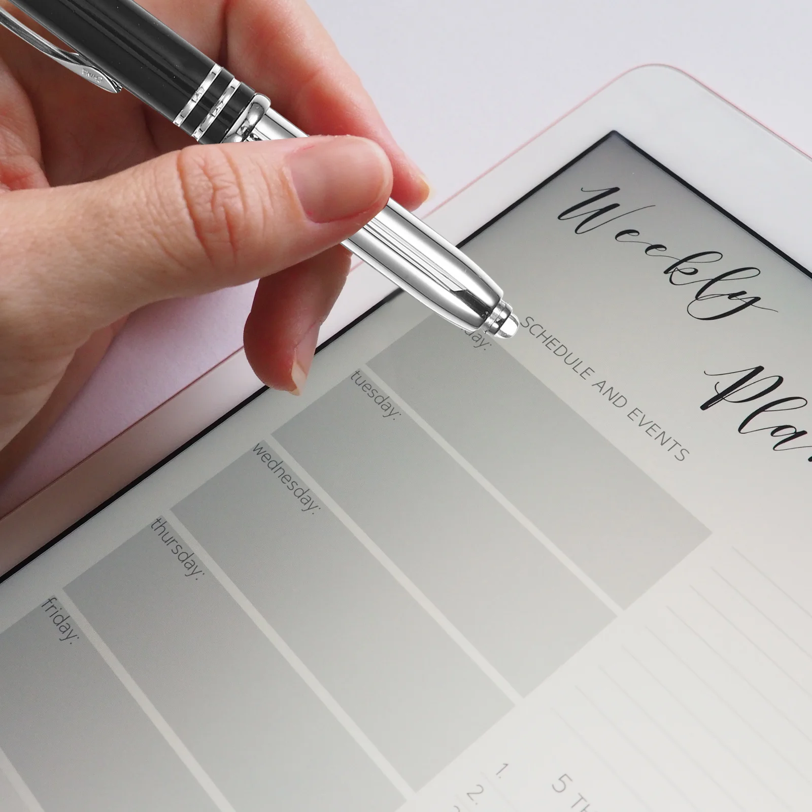 Multi Function Led Light Ballpoint Pen Stylus Pen High Brightness Touch Screen Capacitive Stylus Smooth Writing Pen