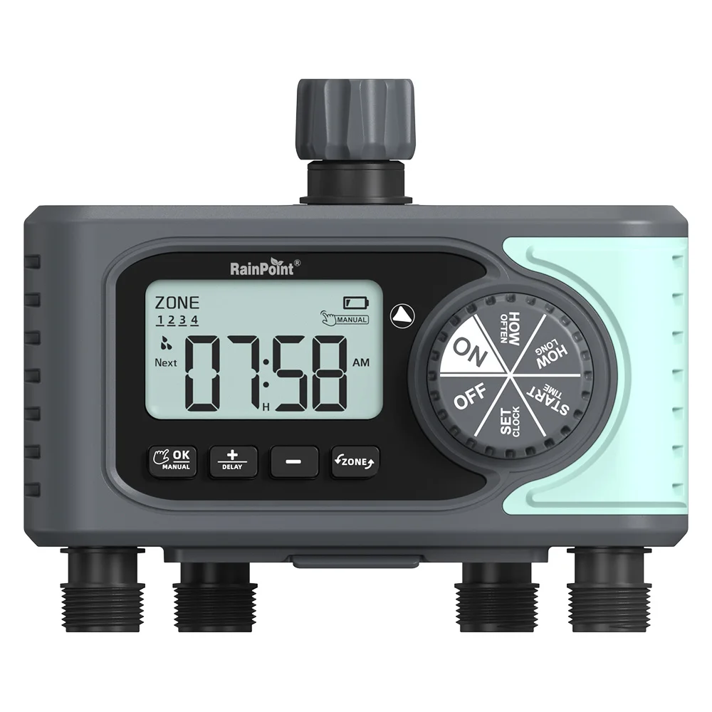 Compteur D'eau Numérique Rainpoint - 4 Modes (débit, Total, Etc.) - Écran Rotatif 180° - Pour Arrosage, Piscine