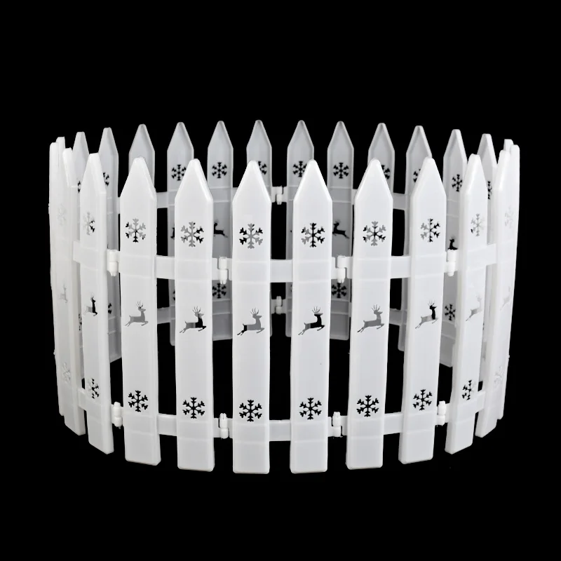 10/15/20Pcs Christmas Tree Fence Decoration White Plastic Plant Mini Fence for New Year Party Home Garden Holiday Indoor Decor garden edging border garden fence artificial fence panels