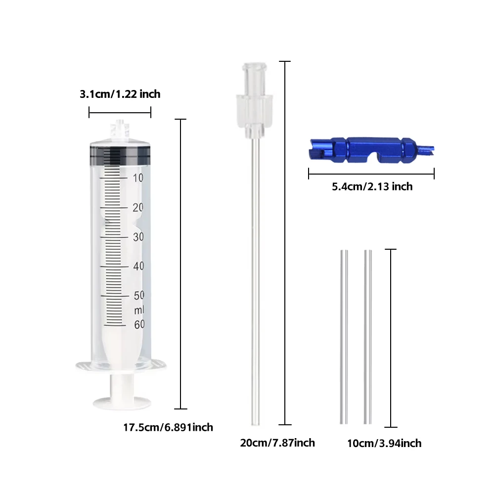 Bicycle Tubeless Tire Liquid Injection Tool 60ML Syringe Presta Valve Core Removal Tool MTB Road Bike Tire Fluid Injection Tool