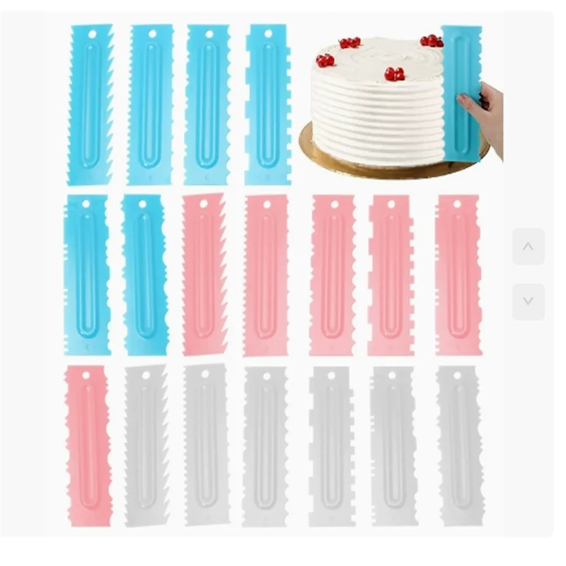 Comb Cake Scraper Pattern Cream Scraper 6 Piece Set DIY Baking Tools Plastic Cream Set Baking Accessories
