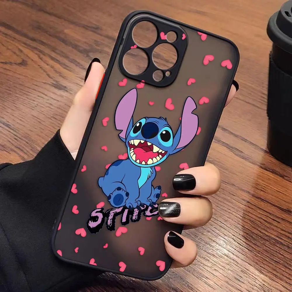 thumbnail image 1 of Case for iPhone Apple 14 13 11 12 MINI Pro XS Max XR X 7 8 SE 2022 2020 6 6S Plus Case Funda Shell Lilo & Stitch Cartoon Anime, 1 of 5