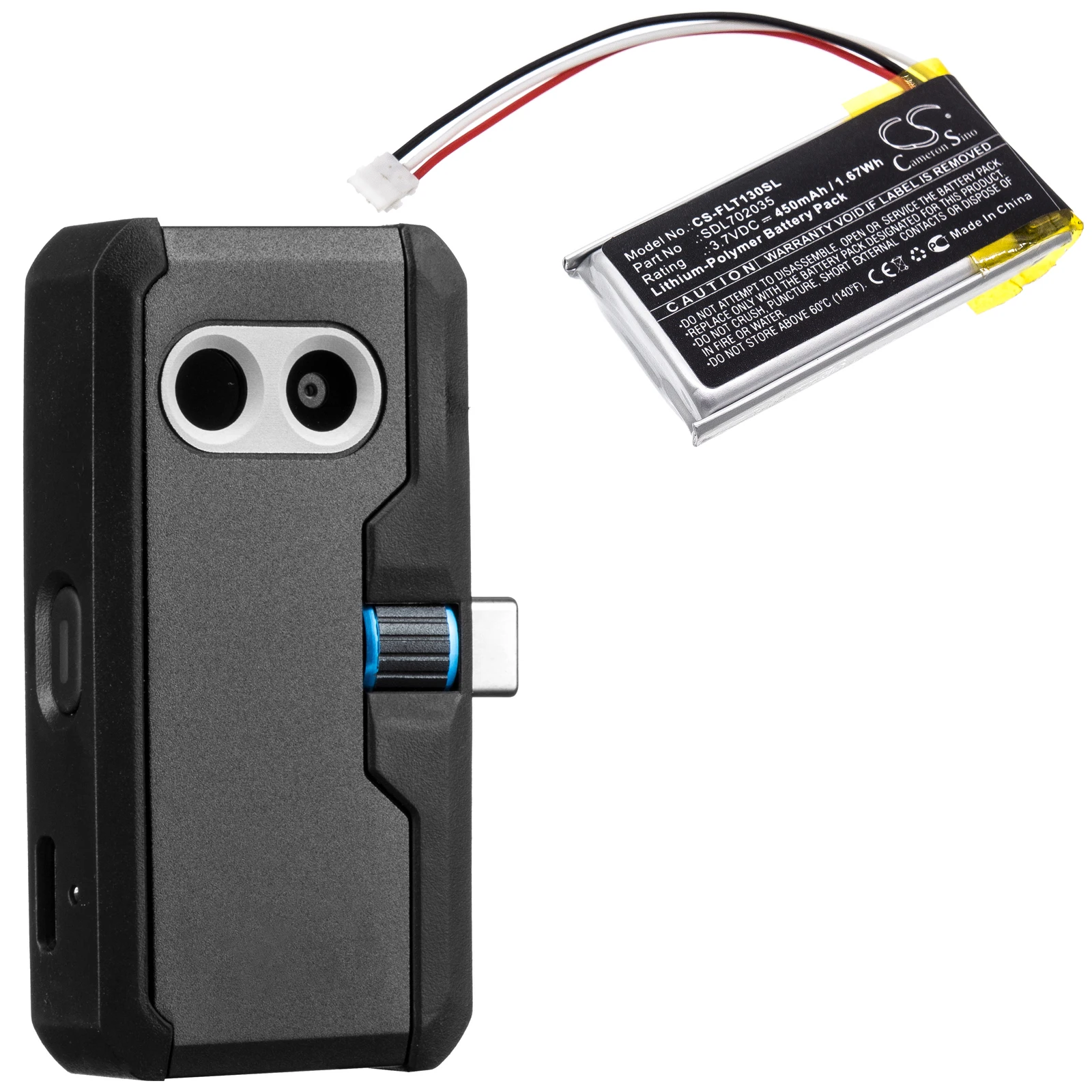 Batteria Per Fotocamera Termica Per Flir Lf602035-02 Sdl702035 One Pro One Pro Lt 435-0012 450Mah / 1.67Wh
