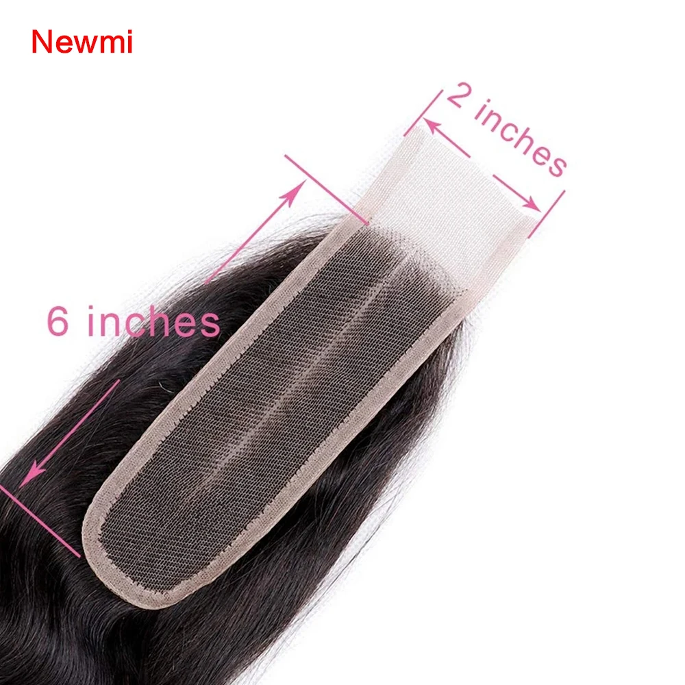 Lace Closure Human Hair Transparent Lace Frontal 2x6 For Black Women Brazilian Hair Pre-Plucked Middle Part Closure human hair wigs lace front human hair wigs lace frontal closure lace human hair
