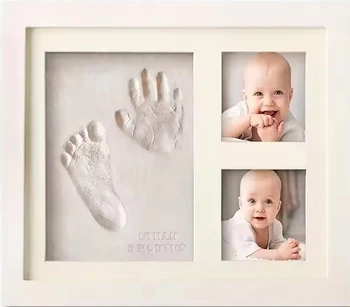Cornice per foto in argilla con mani e impronte di bambini Crea ricordi duraturi con questo kit di impronte di mani e impronte di bambini, regali per ragazzi e ragazze