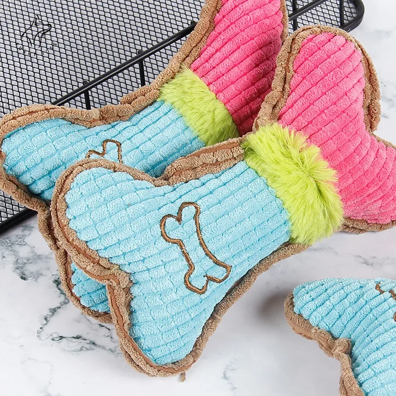 Durable Puppy Toys, Bone Chew Toys, Squeaky Plush Toy, Teething Chew Toys, Pet Teeth Cleaning, Dogs' Companionship, Pet Therapy