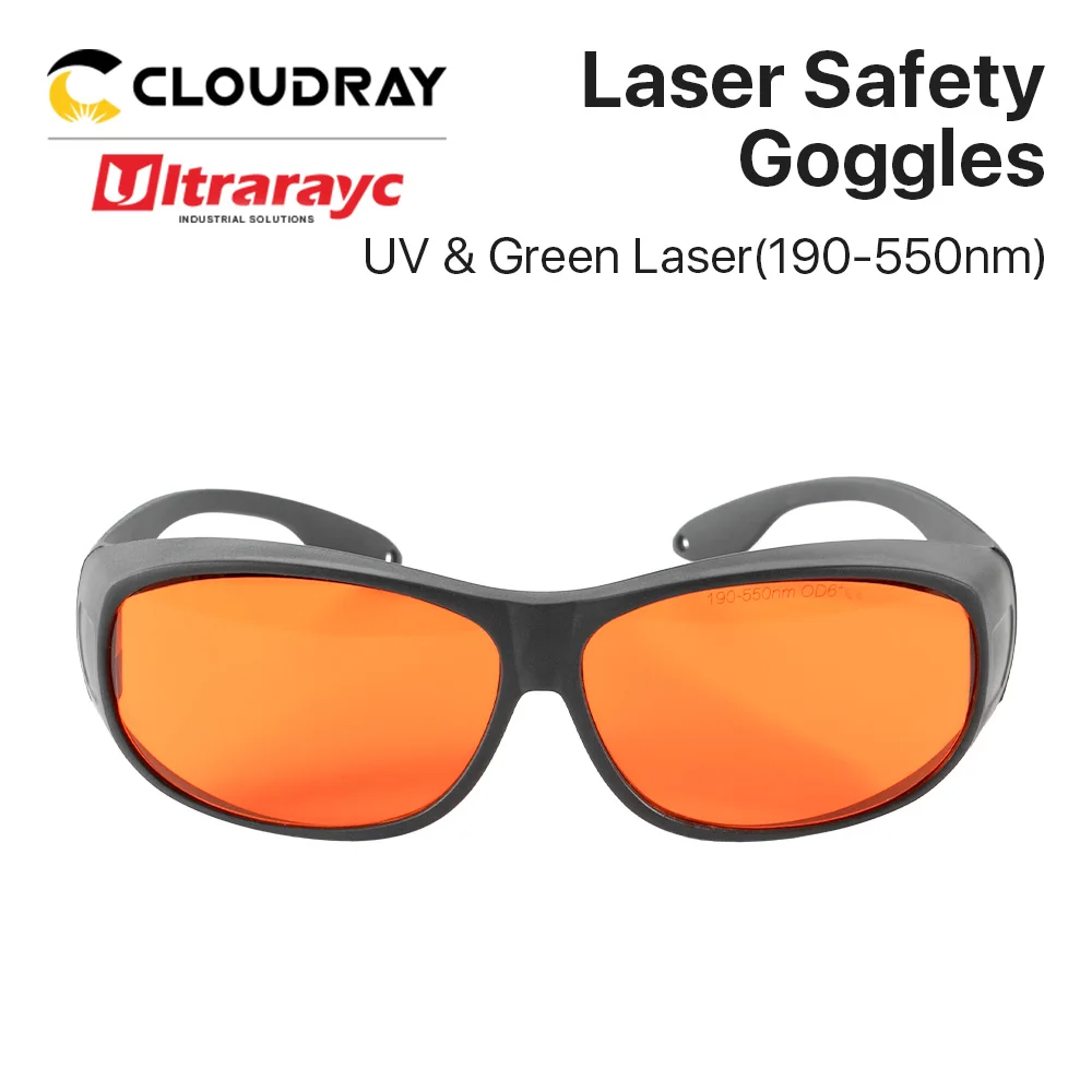 Ultrarayc Laser Safety Goggles 190-550nm OD6+ CE Laser Safety Glasses Protective Goggles For UV&Green Machine