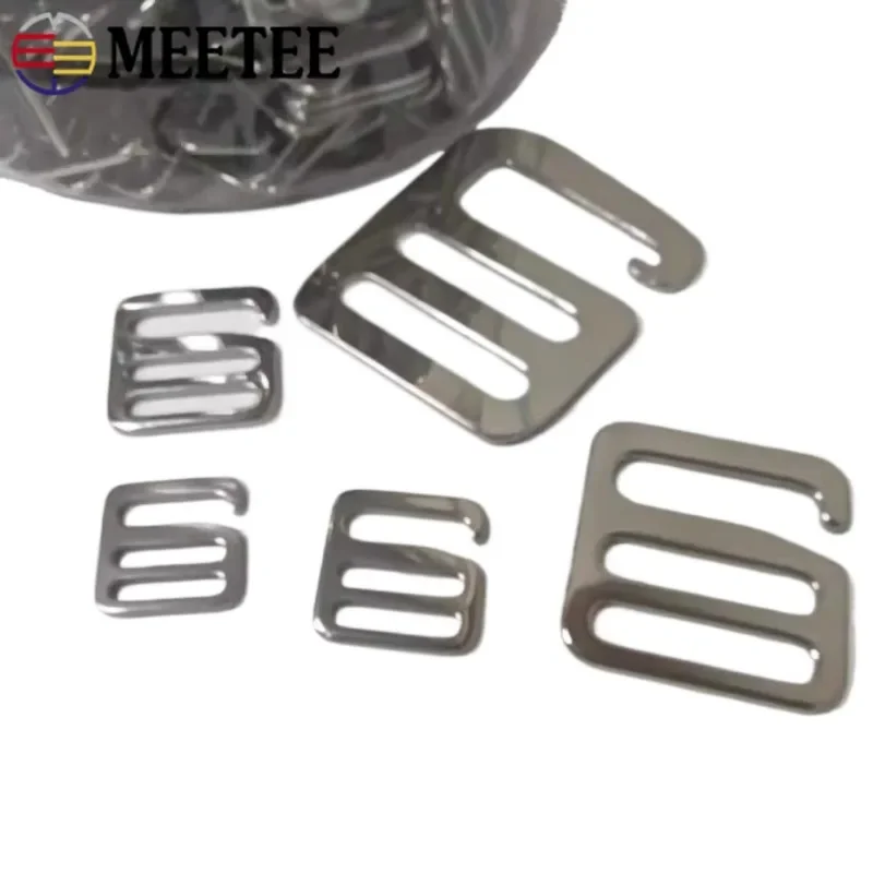 Stainless Steel G Hooks Buckles 3/5/10Pcs 16-31mm Backpack Strap Adjust Clasp Luggage Bag Tri-slider Buckle Hardware Accessory