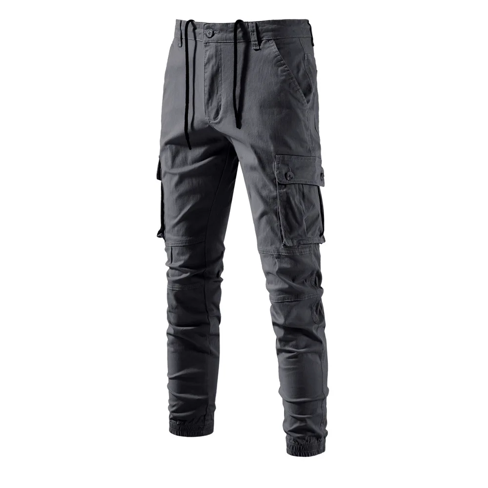 Men Casual Cargo Pants Streetwear Cargo Trousers Straight Leg Pants Appears Thin Men Trousers Multi Pocket