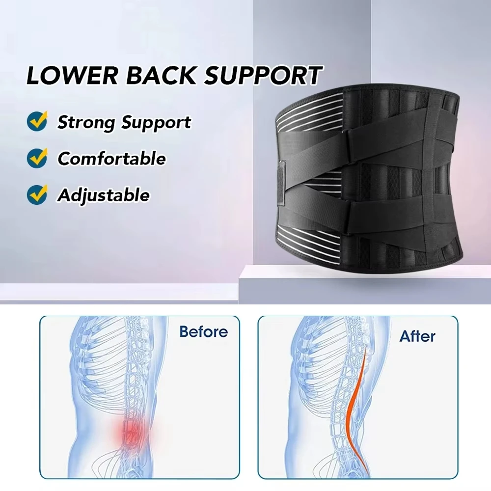 Back Brace for Lower Back Pain,Lumbar Support for Heavy Lifting Men Women,Breathable Waist Support Relief Sciatica,Herniated Dis