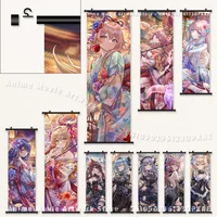 Genshin Impact Game Figures Canvas Print Hanging Painting Yae Miko Kimono Wall Art Posters Kawaii Anime Room Home Decor Picture