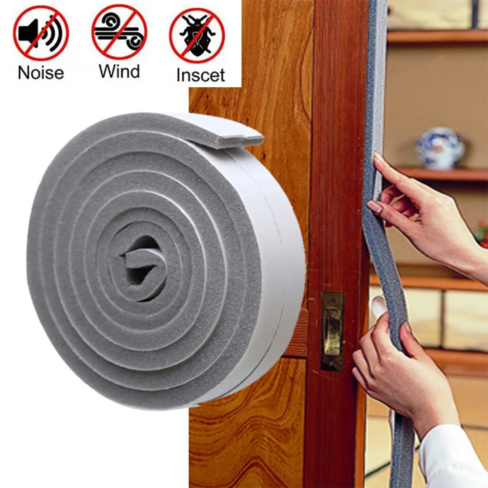 Self-adhesive Sponge Seal Cuttable Waterproof Soundproof Windshield Impact Seal Door Frame Cabinet Wear Protection Tool 1/2pcs sealing strip