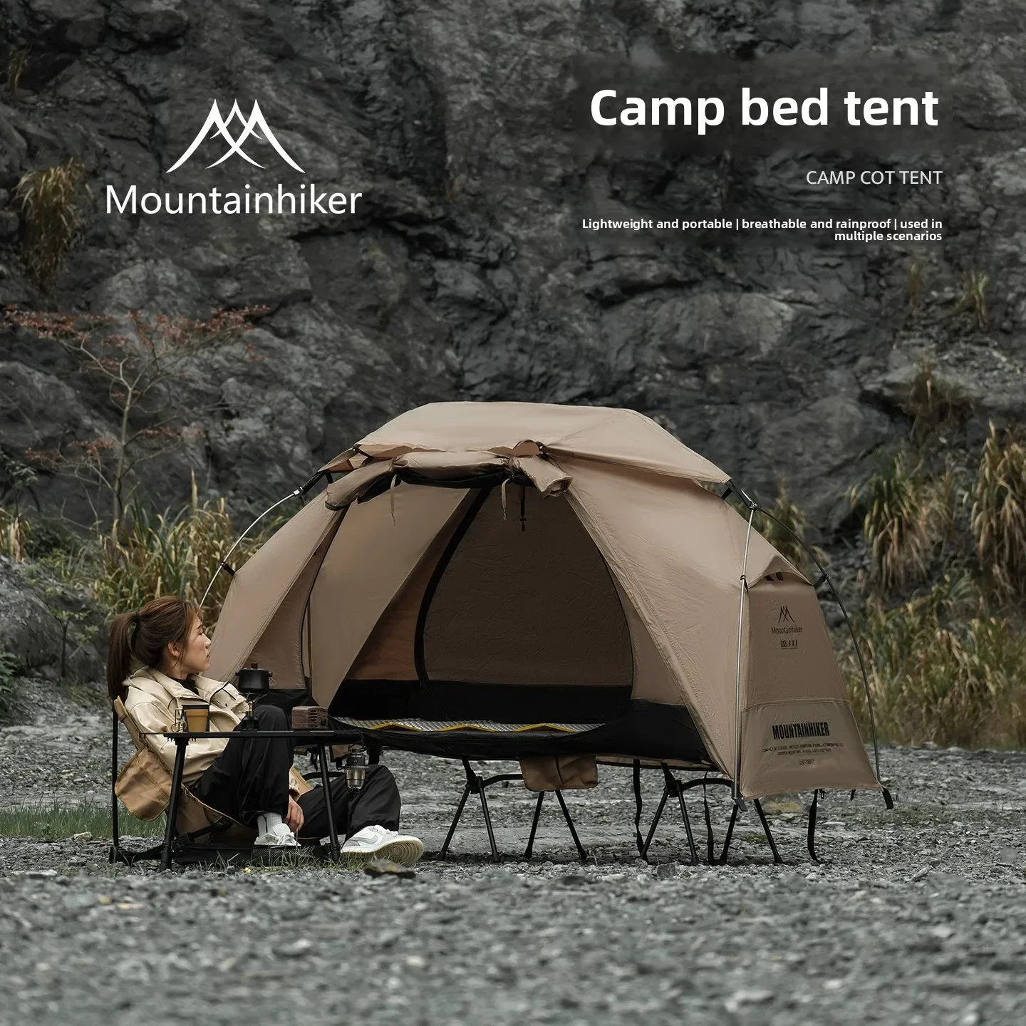 MOUNTAINHIKER Tenda da Campeggio Singola Impermeabile Multiuso per Escursionismo e Viaggi - immagine 2