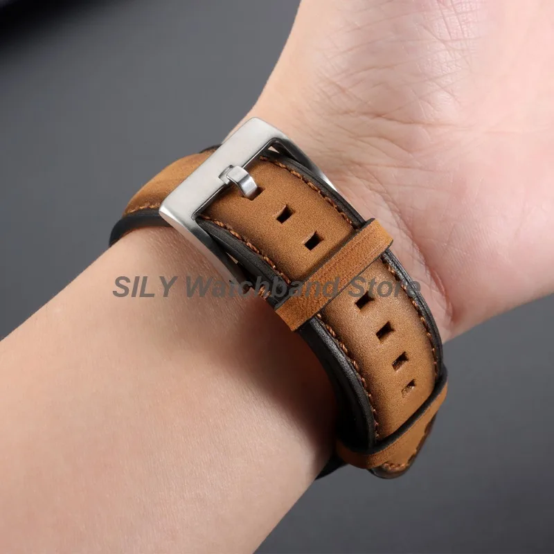 Vintage Cowhide Leather Strap Quick Release Watch Band - Universal Men & Women Bracelet