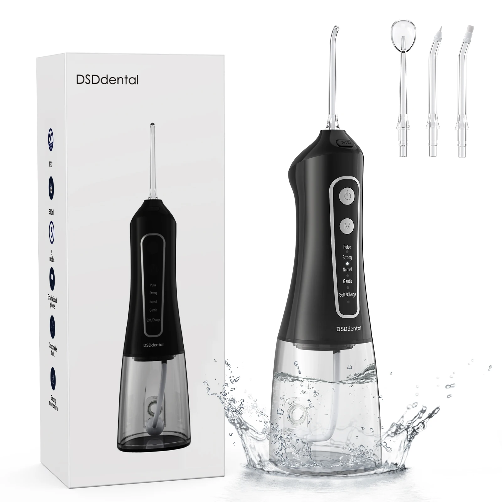 

5 Modes Oral Irrigator USB Type-C Rechargeable Water Floss Portable Water Flosser Jet 300ml Irrigator Dental Teeth Clean