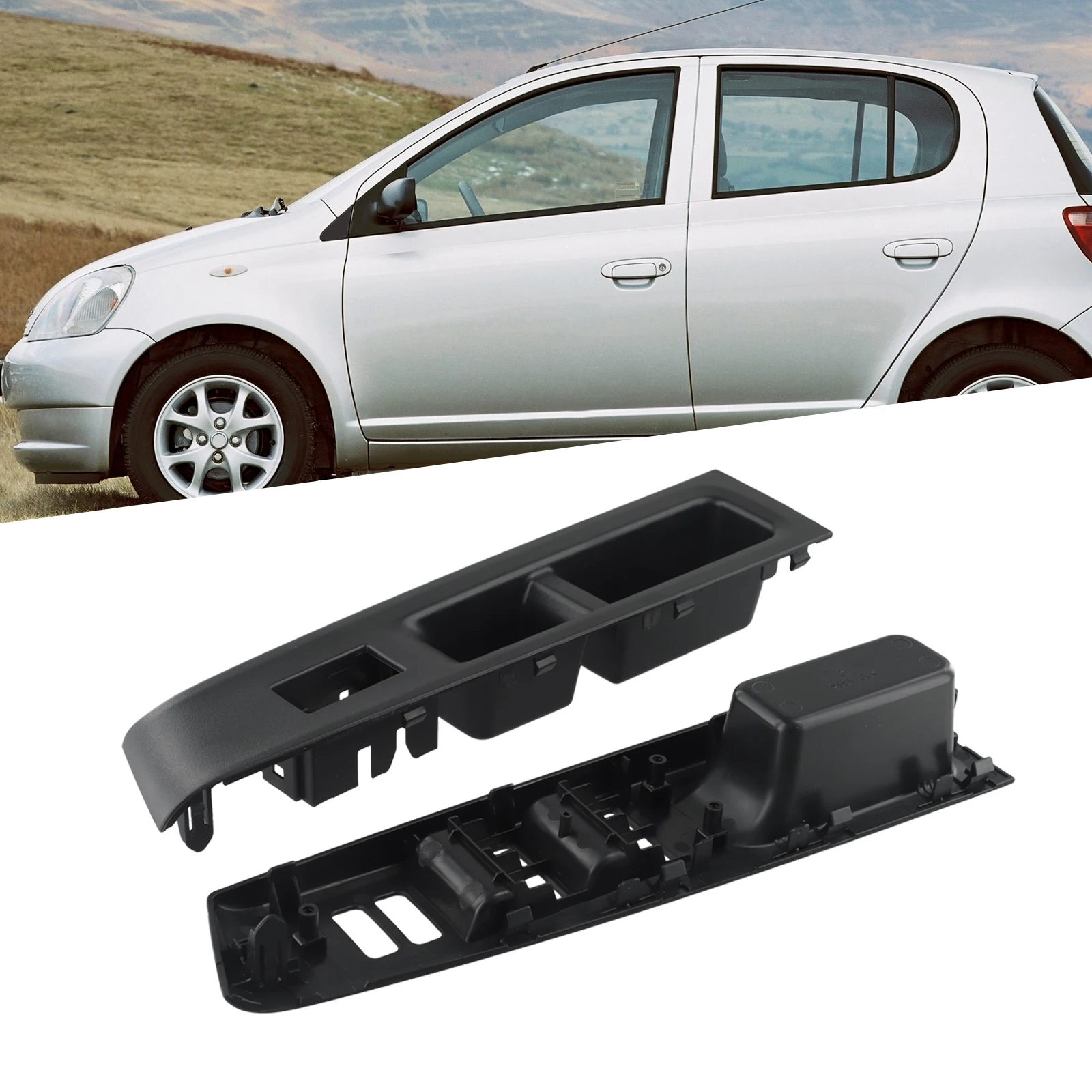 

Передний подлокотник для Toyota Vitz 2010-2014, верхняя панель, черная пластиковая панель переключателя окна автомобиля #74232-52570-C0/ 74231-52630-C0, 2 шт.