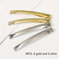 Vintage - Style Minimalist Metal Hair Clips Set - Pack of 8 Elegant Hair Accessories (8PCS)