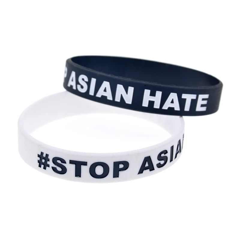 1 Stück Anti-Hass-Armband aus Silikon: Gegen Vorurteile, für Gleichheit, Souvenir-Gummiarmband in Schwarz und Weiß – Detail 8