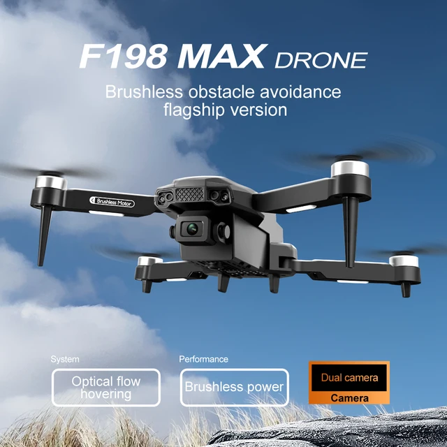 F198 Mini Drone Brushless Optical Flow Positioning Dual Camera Remote Control FPV Dron Foldable Aircraft Quadcopter RC Toys 2
