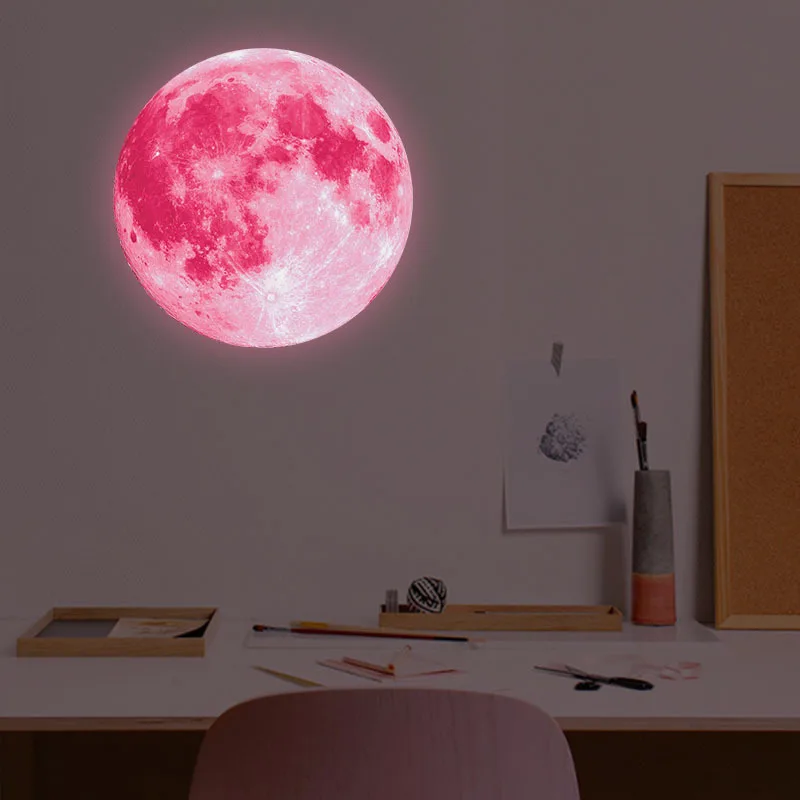 Luminous Moon Stickers Star Sky Fluorescent Wall Decals Glow in the Dark Kids Bedroom Living Room Bathroom For Home Decorations luminous wall stickers fluorescent stickers