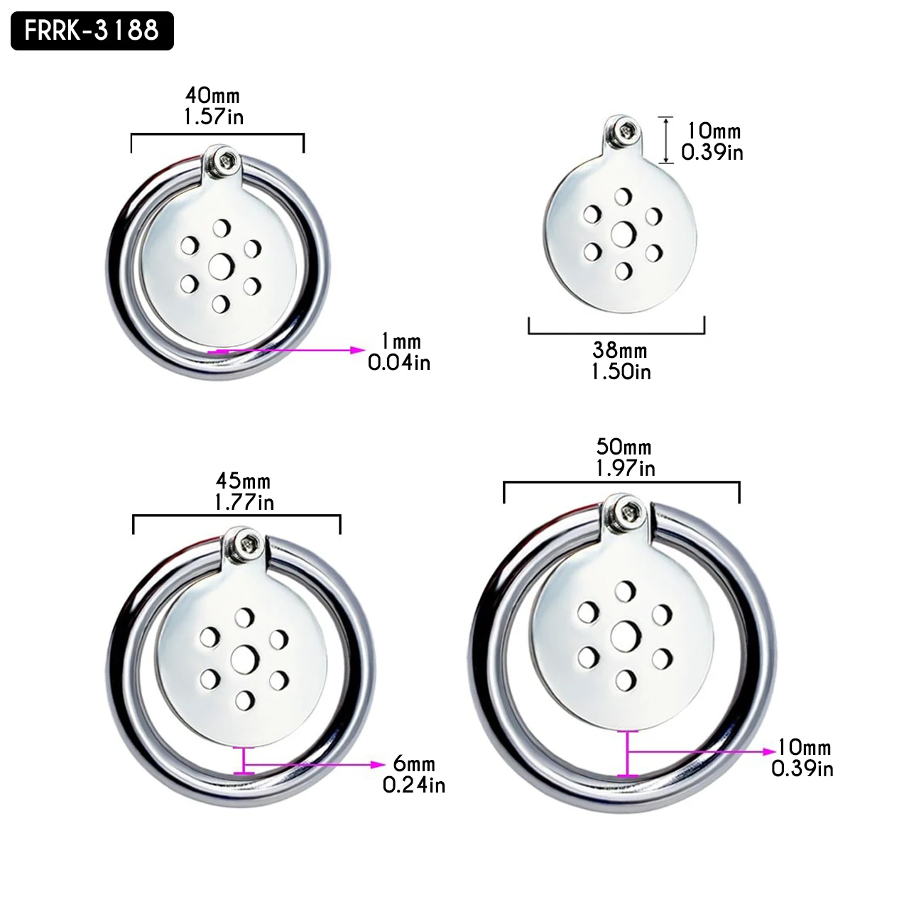 Male Chastity Cage Urethral Catheter Penis Rings Round Lock Bdsm Sex Toy