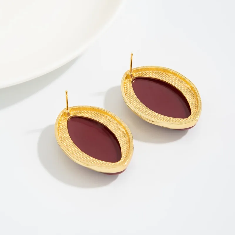 Creative Resin Acrylic Stud Earrings for Women 2026 Oval Earring Trendy Geometric Ring Exaggeration New Year Party Jewelry Gift