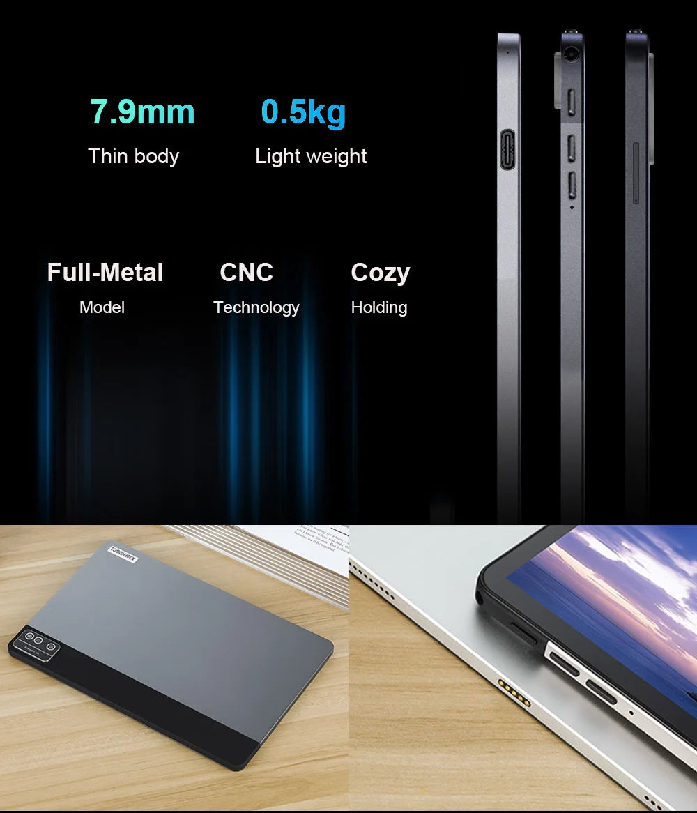 Nenmone Pad5s 10.1 인치 태블릿, 안드로이드 1920x1200, MT6771 옥타 코어, 2 인 1 태블릿 노트북, 4G 전화 통화, C타입 13MP 카메라