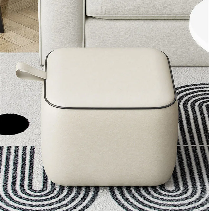 

Nordic Non-Slip Small Stool With Handle Home Living Room Sofa Stool Square Stool Tatami Bench Bedroom Footstool Porch Shoe Stool