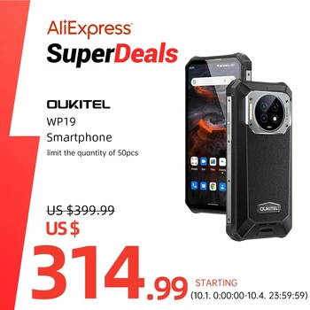 Oukitel WP19 Rugged Night Vision Smartphone, Cell Phone, Mobile Phone, 21000 mAh, 8 GB, 256 GB, 64M Camera, 90 Hz Helio G95 1