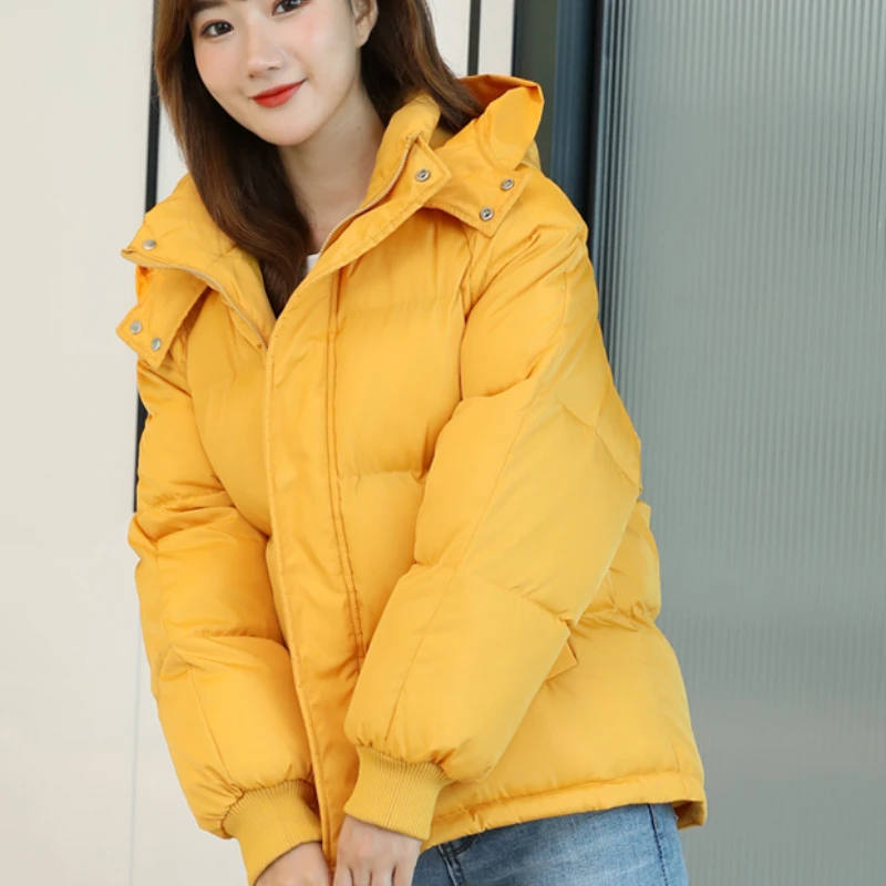 Hooded Parkas Women 5 Colors Winter Coats Warm Simple Chic Short Style Thicken Baggy Fashion Ulzzang Comfort Daily Clothes Mujer