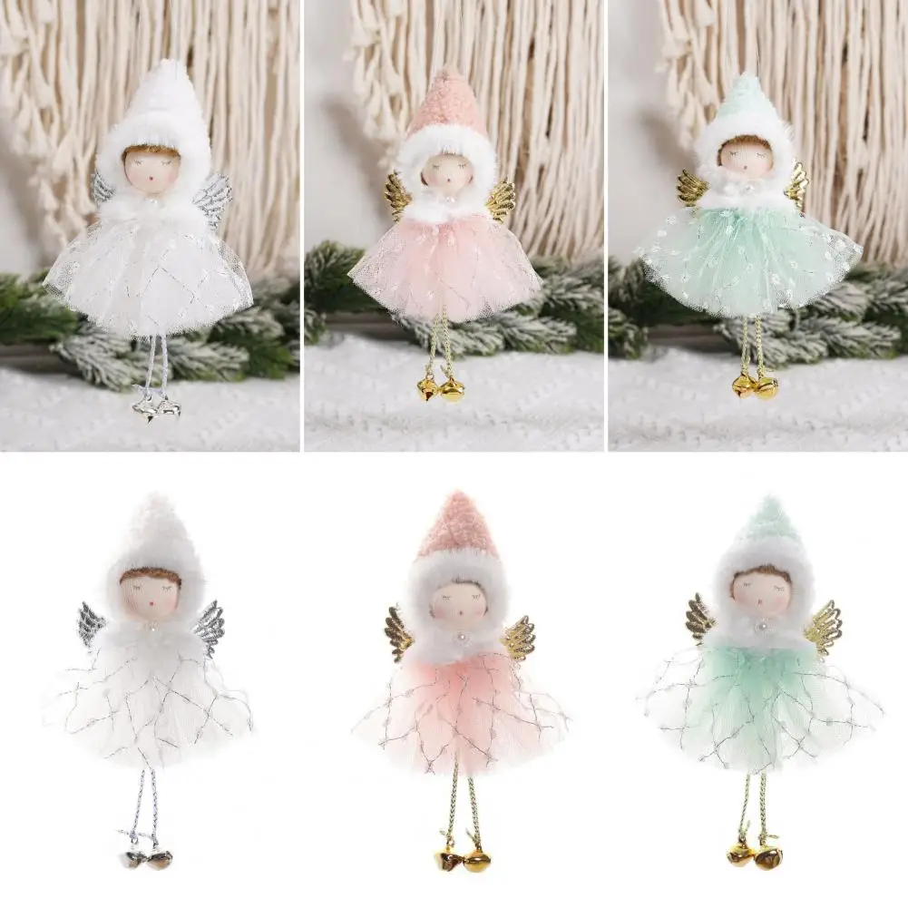 

Тюлевая юбка, кукла, подвесное украшение, праздничная кукла, кулон с блестками, крыльями, золотыми крыльями, рождественское искусство для детей