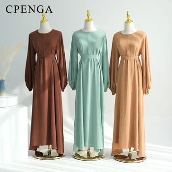 2024 New Modest Dress for Muslim Women Eid Ramadan Dubai Abaya Elegant Female Casual Zip Long Robe Islam Clothing 1
