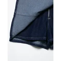 DUOPERI Women Fashion 2 Piece Sets Denim Navy Blue Short Sleeves Shirts & Casual Skirt Skort  Female Chic Shorts Sets - Image 6
