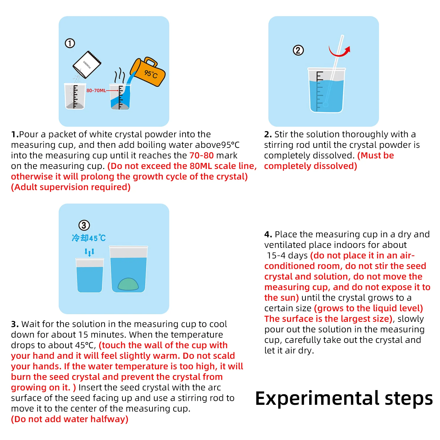Crystal Growing Science Kit for Fun Parent-Child Chemistry Exploration