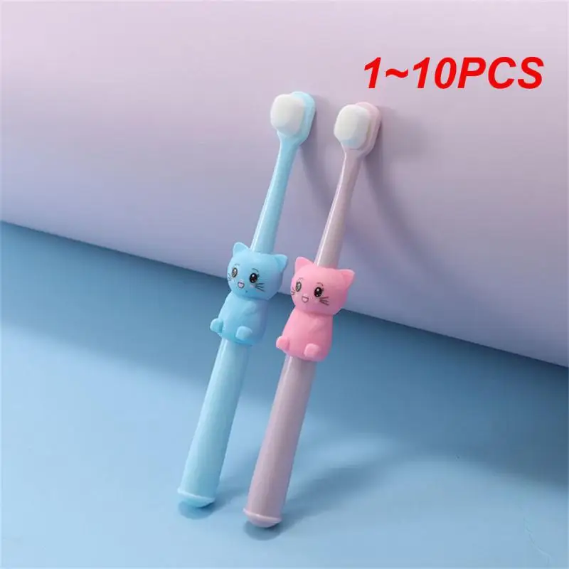 

1~10PCS Baby Toothbrush Children Cute Cat Style Children's Teeth Oral Care Cleaning Brush Soft Silicone Toothbrush Baby Items