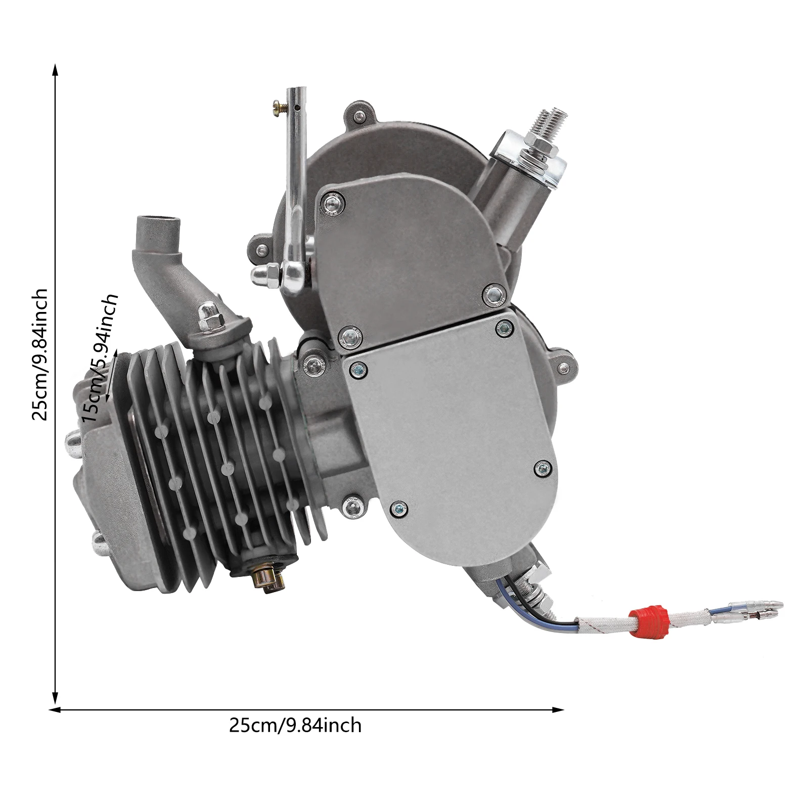80cc 2-Stroke Pedal Bicycle Engine, Fuel Motorized Bicycle, 1.85kw Bike Transmission Motor CDI Ignition Cylinder Engine