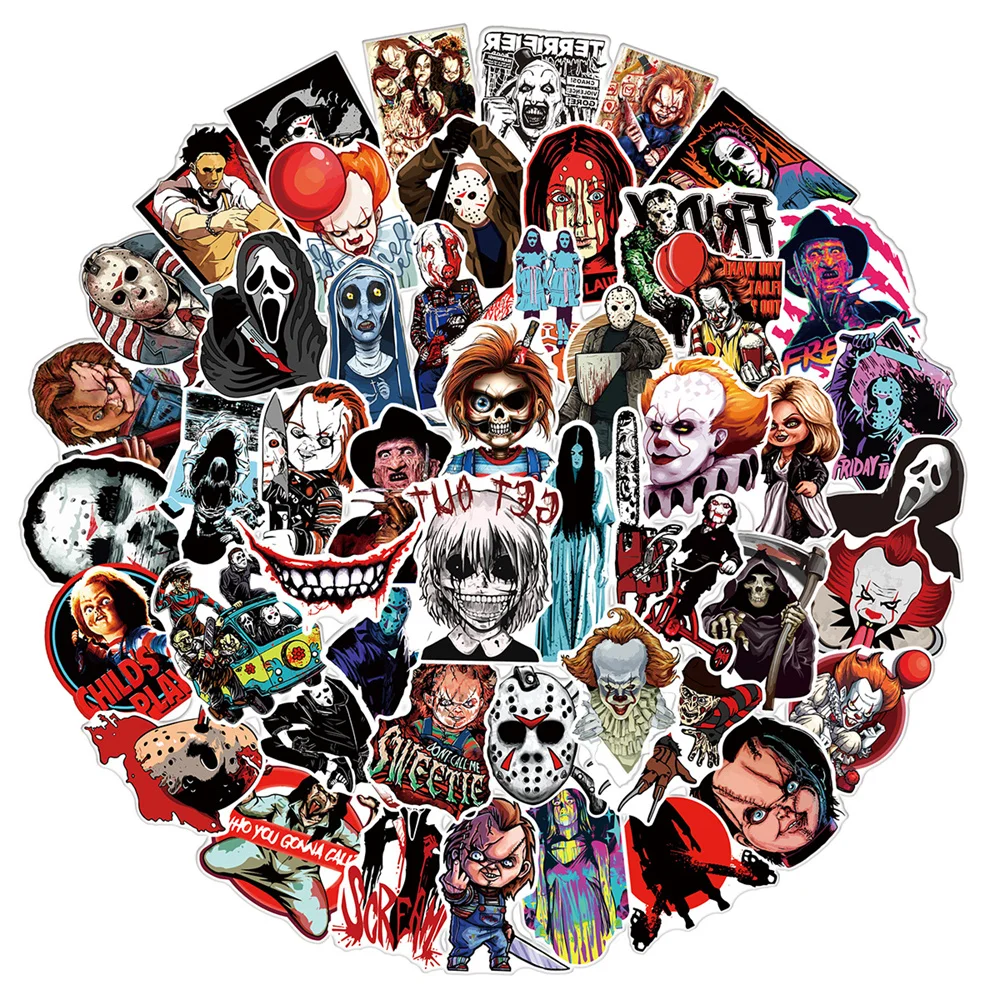 

10/30/50PCS Horror Thriller Movie Collection Sticker Cool Graffiti DIY For Suitcase Laptop Ipai Scooter Sticker Wholesale