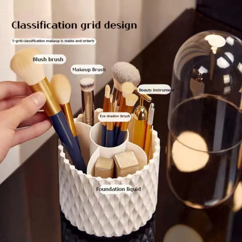 1pcRotating Makeup Brush Storage Tube Brush Bucket Storage Rack Desktop Storage Box Dressing Table Cosmetics Pen Holder 5