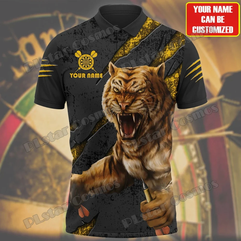 Personalisierter Name Darts Champions 3D All Over Bedrucktes Herren-Poloshirt Sommer Unisex Freizeithemd Geschenk für Dartspieler POL90 – Detail 15